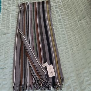 Paul Smith Multi-Stripe Knit Scarf in Gray, Brown, Navy
